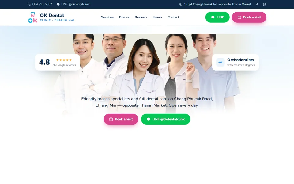 OK Dental Clinic website